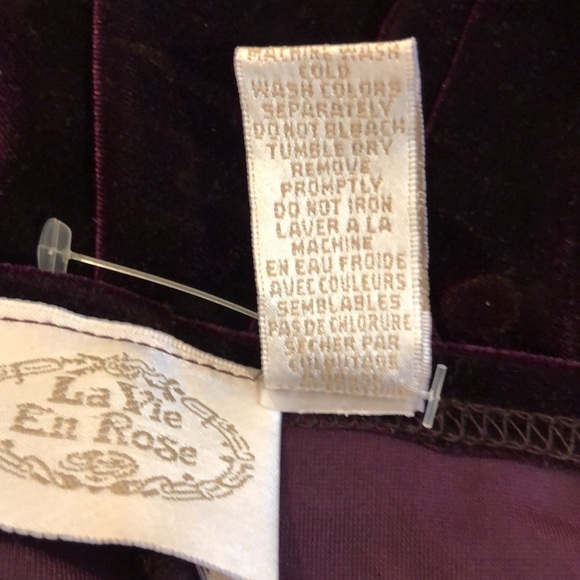 la vie en rose velvet dress burgundy purple mini with faux diamond strap  SZ S - Picture 7 of 9